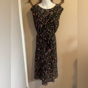 Lauren Ralph Lauren ditsy floral midi dress with detachable belt ladies size M
